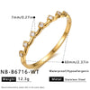 Women’s Geometric Square Stainless Steel Bracelet With Zircon Accents And 18K Vacuum Electroplated Finish Wholesale Jewelry
