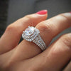 Women's Geometric Square Zircon And Topaz Inlaid Metal Ring With Electroplated Finish Natural Style Hand Jewelry