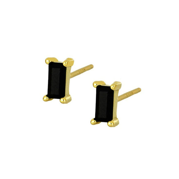 Women's Geometric Square Zircon Stud Earrings With Silver Needle And Copper Electroplated Simple Fashion Jewelry