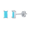 Women's Geometric Square Zircon Stud Earrings With Silver Needle And Copper Electroplated Simple Fashion Jewelry