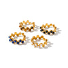 Women's Geometric Stainless Steel Adjustable Ring With Natural Stone And Pearl Accents Gold Vacuum Electroplated Minimalist Jewelry