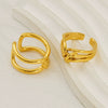 Women's Geometric Stainless Steel And 316L Stainless Steel Hollow Ring With Electroplating Treatment