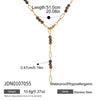Women's Geometric Stainless Steel Beaded Necklace With Pvd Gold Plating And Lobster Clasp Minimalist Jewelry