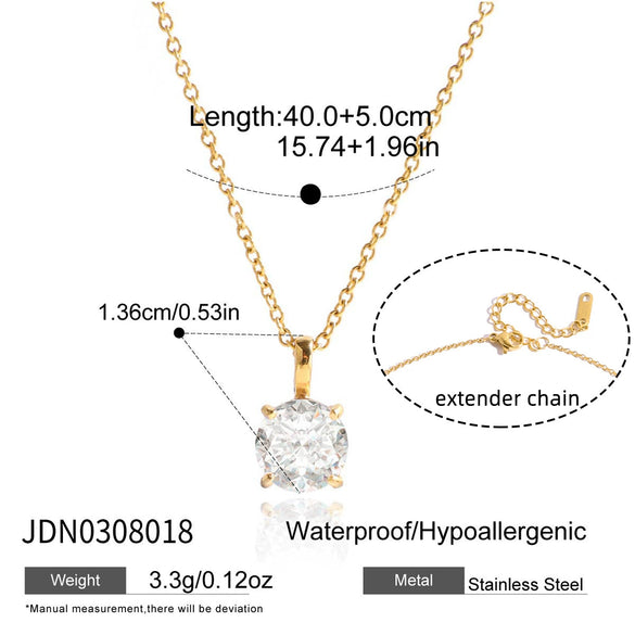 Women's Geometric Stainless Steel Beaded Necklace With Pvd Gold Plating And Lobster Clasp Minimalist Jewelry