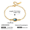 Women's Geometric Stainless Steel Bracelet With Colored Gemstone Glass And Natural Stone Details Hypoallergenic Plated Jewelry