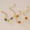 Women's Geometric Stainless Steel Bracelet With Colored Resin Beads And Gold Tone Plated Finish