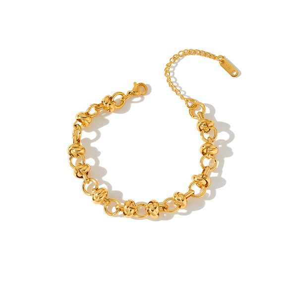 Women's Geometric Stainless Steel Bracelet With Durable Gold Plated Finish And Minimalist Fashion Style