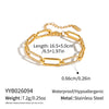 Women's Geometric Stainless Steel Bracelet With Goldtone Vacuum Plating And Zirconinlaid Circular Chain