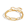 Women's Geometric Stainless Steel Bracelet With Goldtone Vacuum Plating And Zirconinlaid Circular Chain
