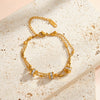 Women's Geometric Stainless Steel Bracelet With 18K Gold Vacuum Plating And Rhinestone Accents Light Luxury Fashion Jewelry