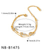 Women's Geometric Stainless Steel Bracelet With 18K Gold Vacuum Plating And Rhinestone Accents Light Luxury Fashion Jewelry