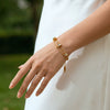 Women's Geometric Stainless Steel Bracelet With 18K Gold Vacuum Plating And Rhinestone Accents Light Luxury Fashion Jewelry