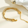 Women's Geometric Stainless Steel Bracelet With 18K Gold Vacuum Plating And Rhinestone Inlay Light Luxury Fashion Jewelry