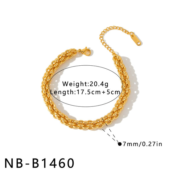 Women's Geometric Stainless Steel Bracelet With 18K Gold Vacuum Plating Simple Stylish Fashion Jewelry