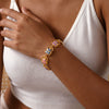 Women's Geometric Stainless Steel Bracelet With Oildrip Finish And 18K Vacuum Plating Simple Fashion Jewelry