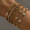 Women's Geometric Stainless Steel Bracelet With Plated Finish And Hypoallergenic Material