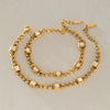 Women's Geometric Stainless Steel Bracelet With Plated Finish And Hypoallergenic Material