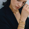 Women's Geometric Stainless Steel Bracelet With Polished Plated Finish And Hypoallergenic Metal Design