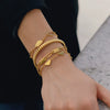 Women's Geometric Stainless Steel Bracelet With Polished Plated Finish And Hypoallergenic Metal Design