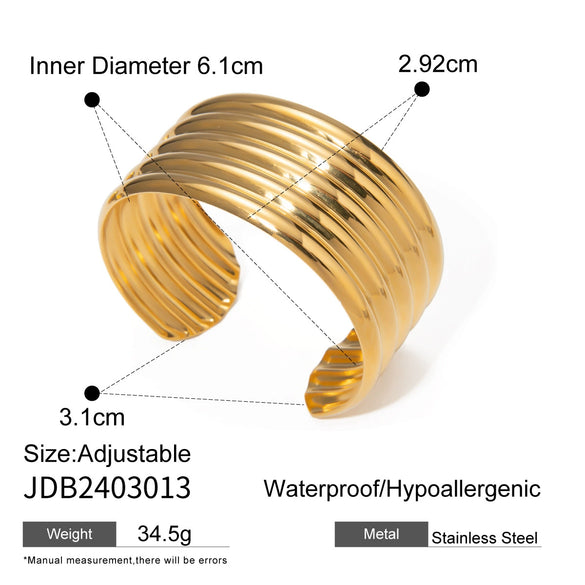 Women's Geometric Stainless Steel Bracelet With Polished Plated Finish And Hypoallergenic Metal Design