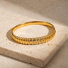 Women's Geometric Stainless Steel Bracelet With Rhinestone Accents And Vacuum Electroplated Finish Fashion Jewelry Wholesale