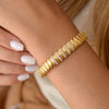 Women's Geometric Stainless Steel Bracelet With Rhinestone Accents And Vacuum Electroplated Finish Fashion Jewelry Wholesale
