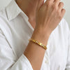 Women's Geometric Stainless Steel Bracelet With Rhinestones And 18K Gold Vacuum Plating Fashion Jewelry