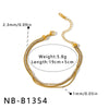 Women's Geometric Stainless Steel Bracelet With Rhinestones And 18K Vacuum Plated Finish Light Luxury Chain Jewelry