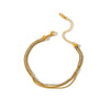 Women's Geometric Stainless Steel Bracelet With Rhinestones And 18K Vacuum Plated Finish Light Luxury Chain Jewelry