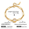 Women's Geometric Stainless Steel Bracelet With Single Zircon Accent And Colorfast Plated Finish