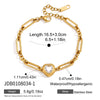 Women's Geometric Stainless Steel Bracelet With Single Zircon Accent And Colorfast Plated Finish