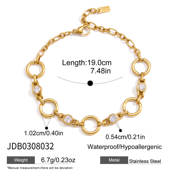 Women's Geometric Stainless Steel Bracelet With Smooth Plated Finish Colorfast Hypoallergenic Fashion Jewelry