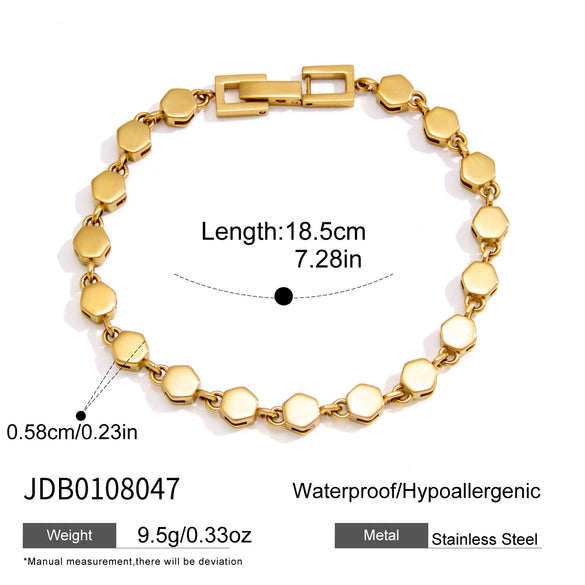 Women's Geometric Stainless Steel Bracelet With Smooth Plated Finish Colorfast Hypoallergenic Fashion Jewelry