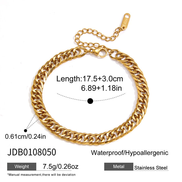Women's Geometric Stainless Steel Bracelet With Smooth Plated Finish Colorfast Hypoallergenic Fashion Jewelry