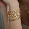 Women's Geometric Stainless Steel Bracelet With Smooth Plated Finish Colorfast Hypoallergenic Fashion Jewelry
