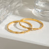 Women’s Geometric Stainless Steel Bracelet With Zircon Inlay And Gold Plated Finish Simple Fashion Jewelry For Wholesale
