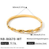 Women’s Geometric Stainless Steel Bracelet With Zircon Inlay And Gold Plated Finish Simple Fashion Jewelry For Wholesale