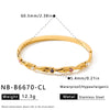 Women’s Geometric Stainless Steel Bracelet With Zircon Inlay And Gold Plated Finish Simple Fashion Jewelry For Wholesale