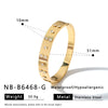 Women's Geometric Stainless Steel Bracelet With Zircon Inlay And 18K Gold Vacuum Plated Finish Fashion Jewelry