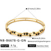 Women's Geometric Stainless Steel Bracelet With Zircon Inlay Gold Plated Minimalist Fashion Jewelry Accessory