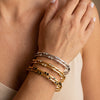 Women's Geometric Stainless Steel Bracelet With Zircon Inlay Gold Plated Minimalist Fashion Jewelry Accessory