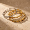Women's Geometric Stainless Steel Bracelet With Zircon Inlay Gold Plated Minimalist Fashion Jewelry Accessory