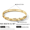 Women's Geometric Stainless Steel Bracelet With Zircon Inlay Gold Plated Minimalist Fashion Jewelry Accessory