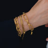Women's Geometric Stainless Steel Chain Bracelet With Hypoallergenic Gold Plated Finish