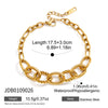 Women's Geometric Stainless Steel Chain Bracelet With Hypoallergenic Gold Plated Finish