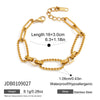 Women's Geometric Stainless Steel Chain Bracelet With Hypoallergenic Gold Plated Finish