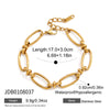 Women's Geometric Stainless Steel Chain Bracelet With Hypoallergenic Gold Plated Finish