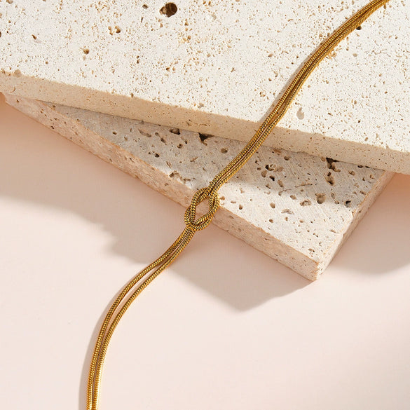 Women's Geometric Stainless Steel Chain Bracelet With Vacuum Electroplated Gold Tone Finish
