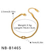 Women's Geometric Stainless Steel Chain Bracelet With Vacuum Electroplated Gold Tone Finish