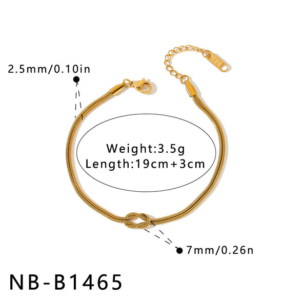 Women's Geometric Stainless Steel Chain Bracelet With Vacuum Electroplated Gold Tone Finish